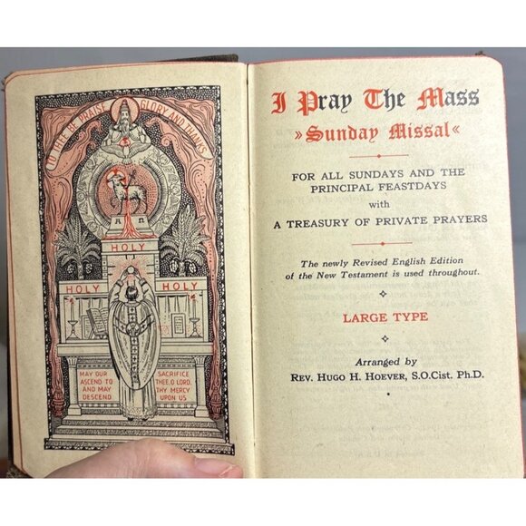 I Pray The Mass Sunday Missal Father Hoever Large Type Edition Hardcover 5" 1942 - Picture 6 of 16